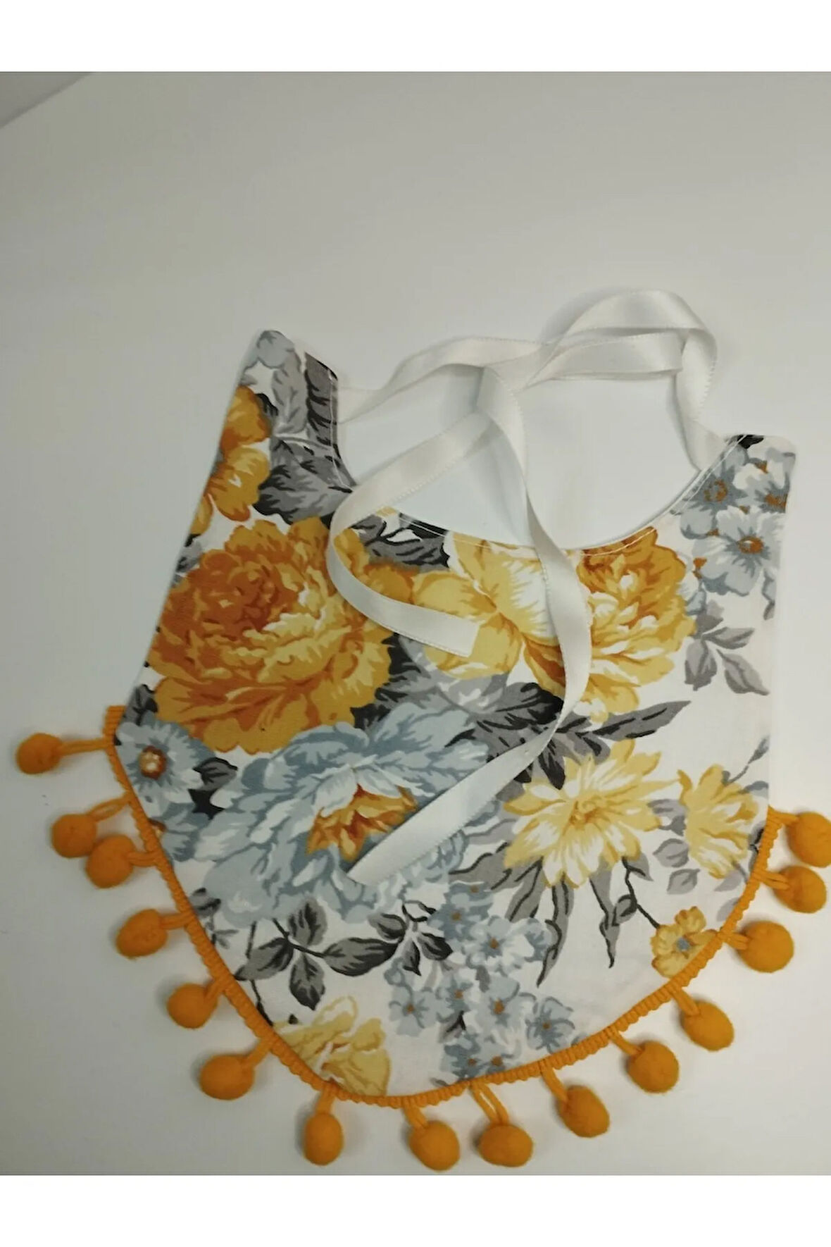 Mama Önlüğü Ponponlu - Çok Renkli - Organik & El Yapımı