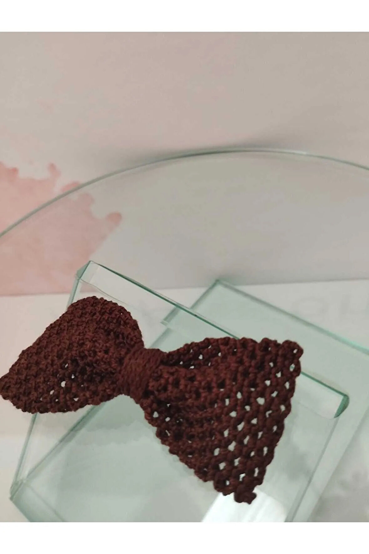 Örgü Fiyonk Toka - Kahverengi - Organik & El Yapımı