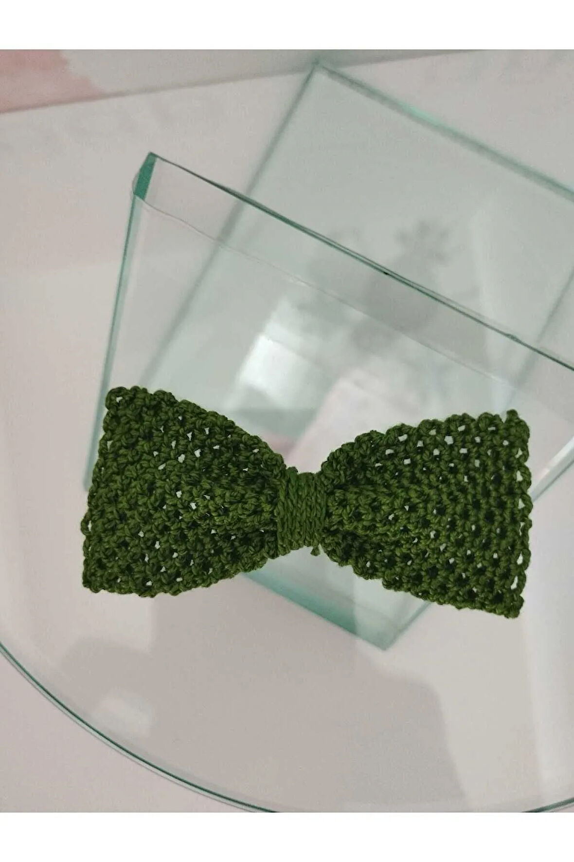 Örgü Fiyonk Toka - Koyu Yeşil - Organik & El Yapımı