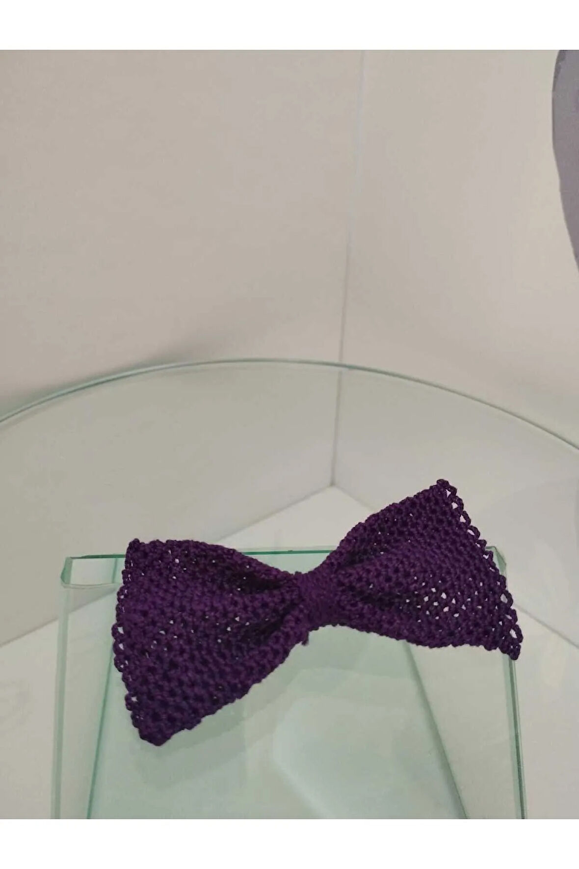 Örgü Fiyonk Toka - Mor - Organik & El Yapımı