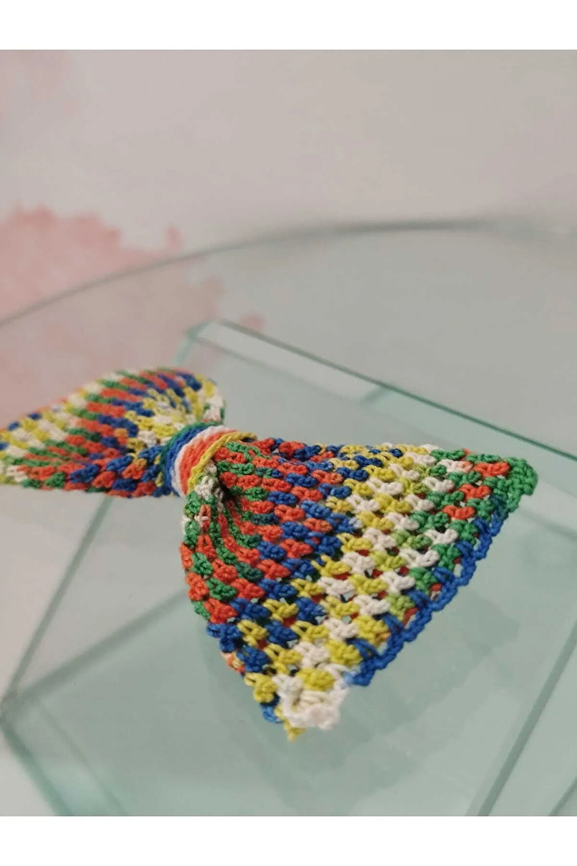 Örgü Fiyonk Toka - Çok Renkli - Organik & El Yapımı