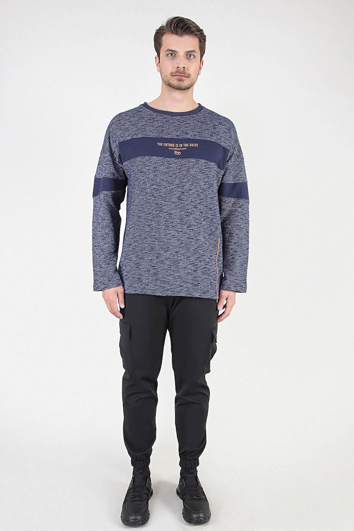 ALEXANDERGARDI FERMUAR DETAYLI BASKILI SWEATSHİRT (E21-550200)