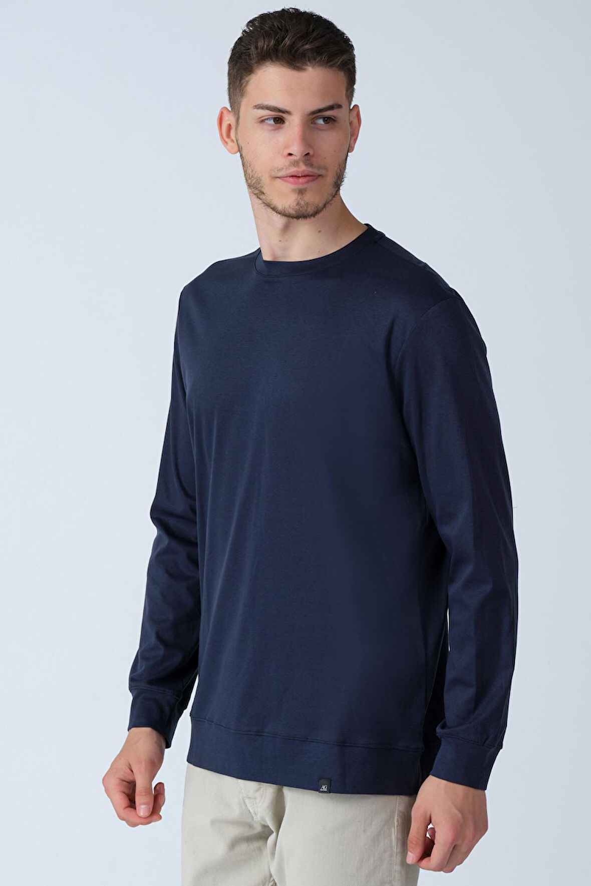 ALEXANDERGARDI BİSİKLET YAKA UZUN KOLLU BASİC T-SHİRT (E21-72400)