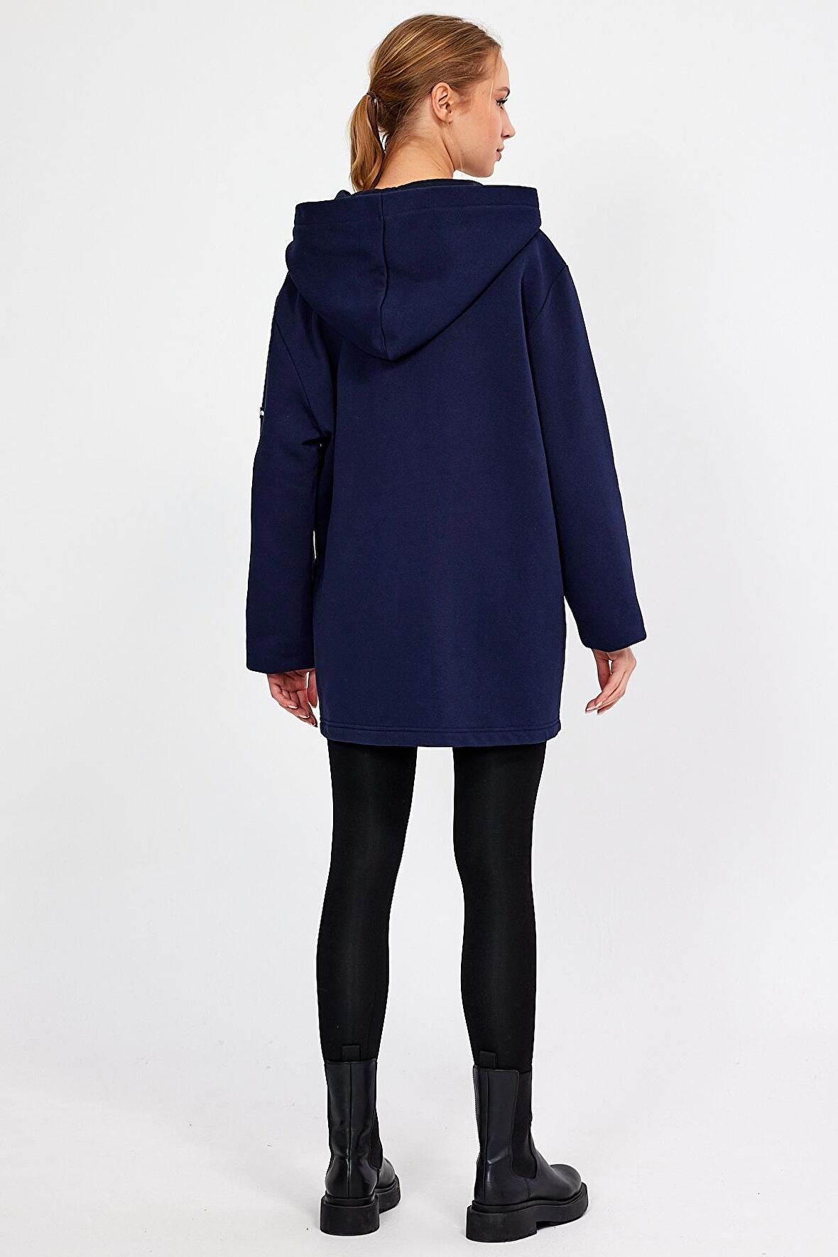 ALEXANDERGARDI KAPÜŞONLU İÇİ ŞARDONLU OVERSİZE HIRKA (E23-607 03)