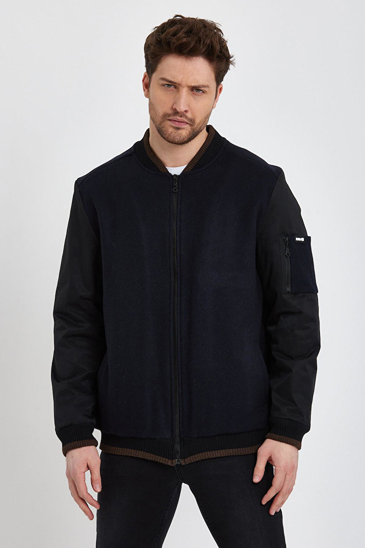 ALEXANDERGARDI KOLU CEP DETAYLI YÜNLÜ MONT (E22-623A)