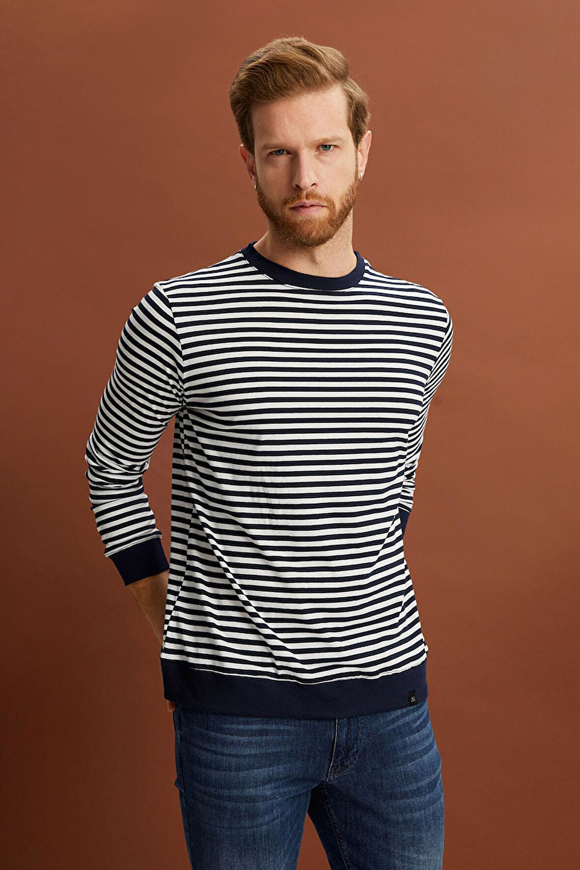 ALEXANDERGARDI ÇİZGİLİ REGULAR FİT SWEATSHİRT (E22-72401)