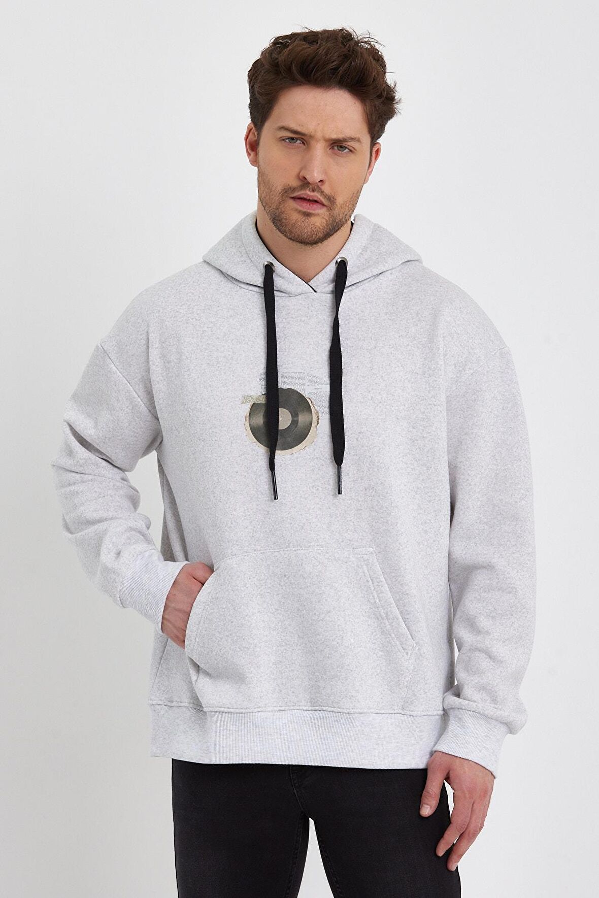 ALEXANDERGARDI CEPLİ BASKILI KAPÜŞONLU SWEATSHIRT (E22-757A-03)
