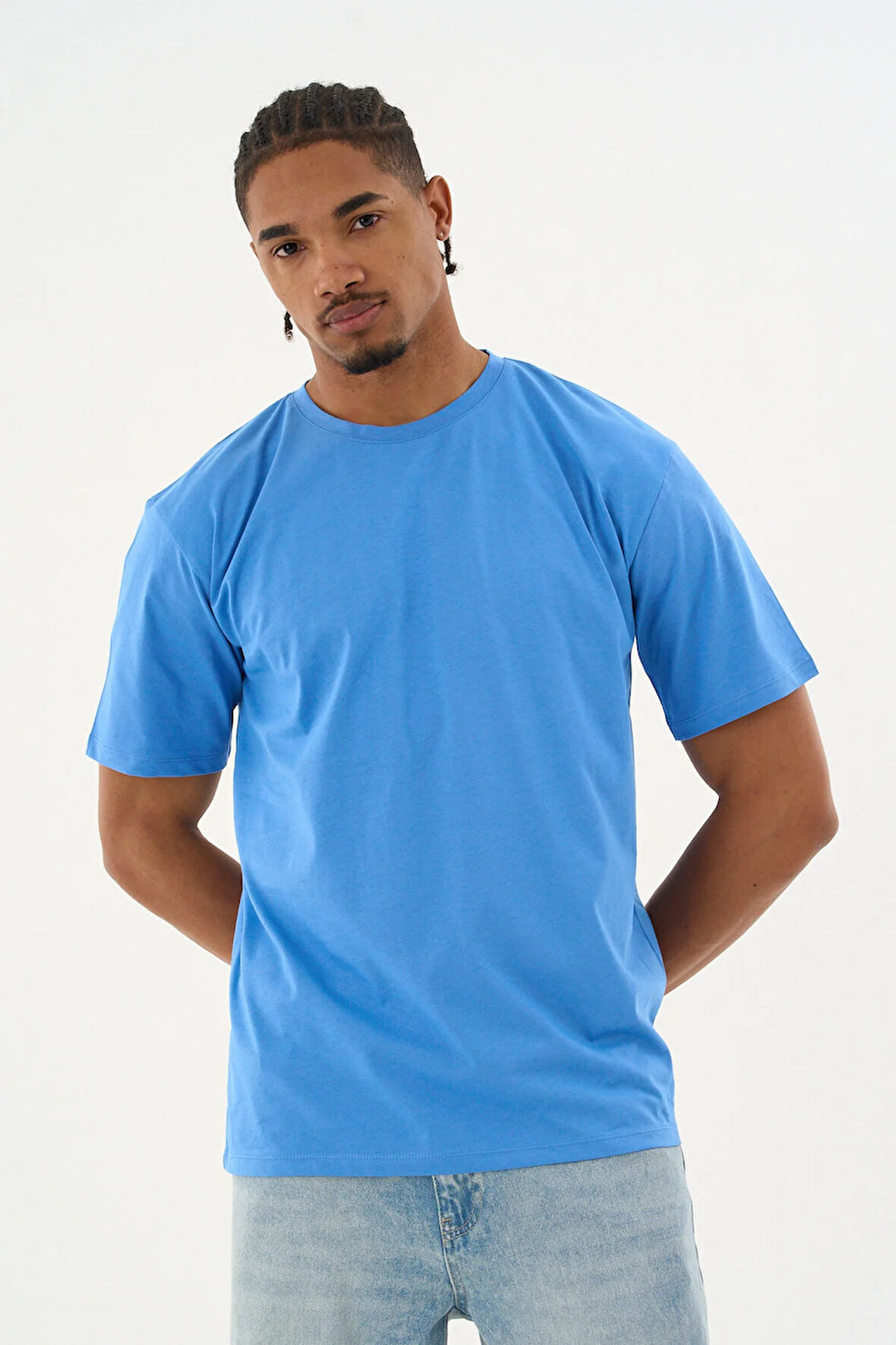 Erkek %100 Organik Pamuklu Yumuşak Dokulu Comfort Fit Bisiklet Yakalı T-shirt E239