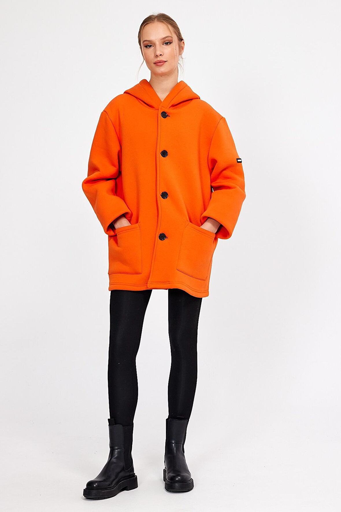 ALEXANDERGARDI KAPÜŞONLU İÇİ ŞARDONLU OVERSİZE HIRKA (E23-607 03)