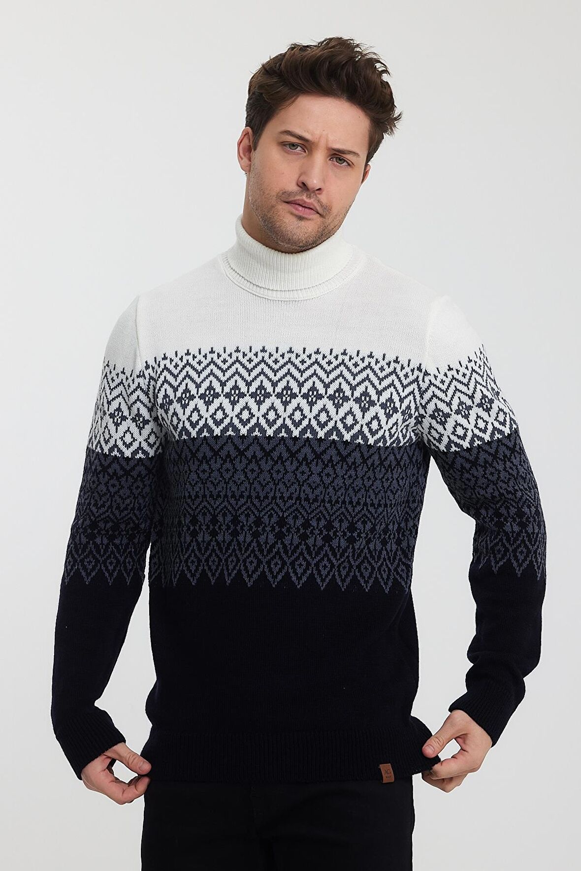 ALEXANDERGARDI DESENLİ BALIKÇI YAKA TRİKO KAZAK(E23-6713)