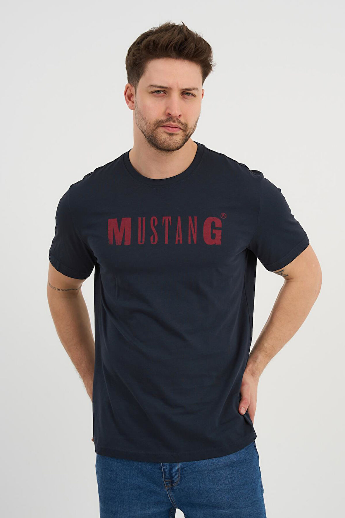 ALEXANDERGARDI Bisiklet Yaka Baskılı T-shirt (E23-TS00)