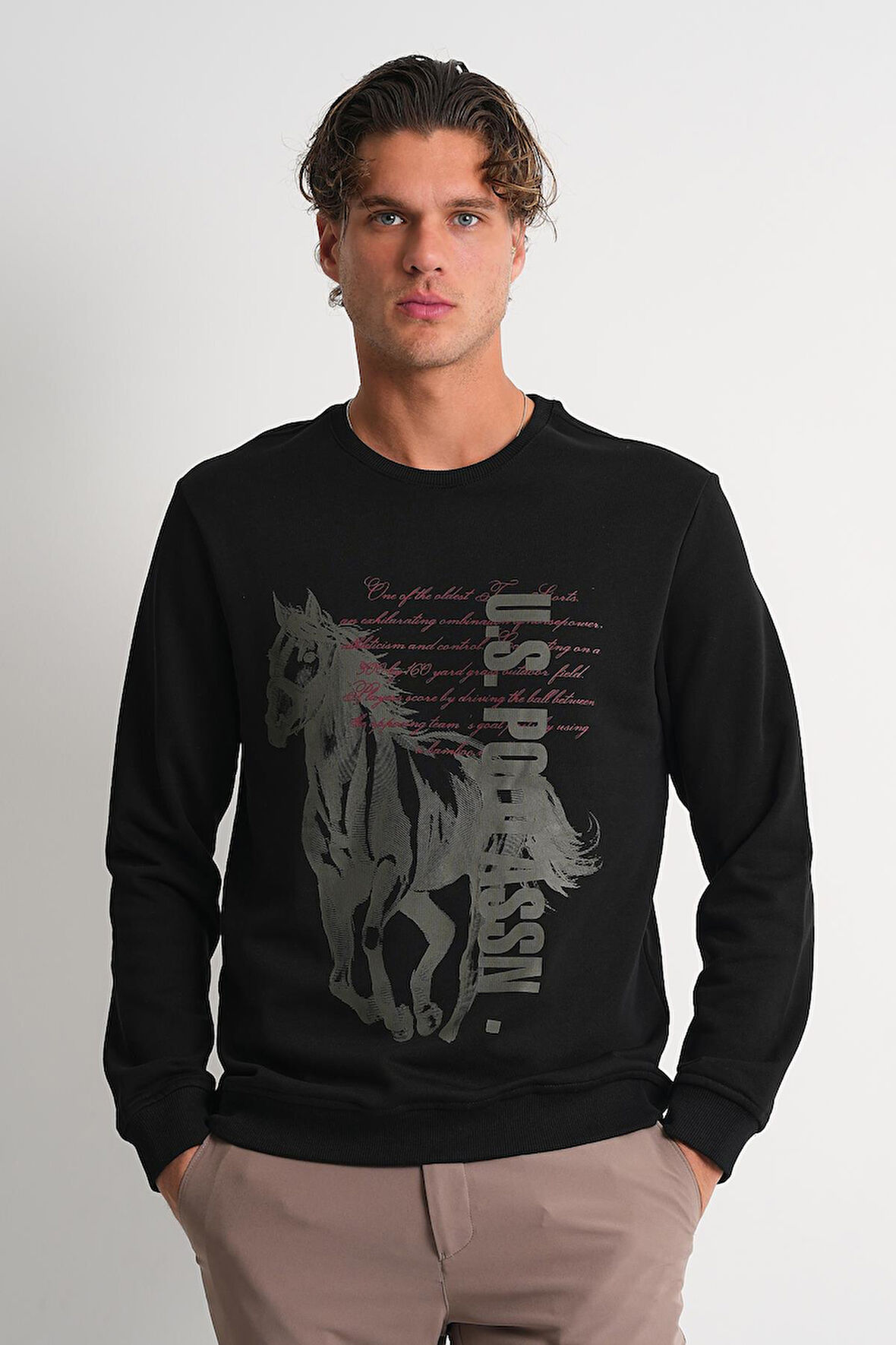 ALEXANDERGARDI Bisiklet Yaka Baskılı Sweatshirt