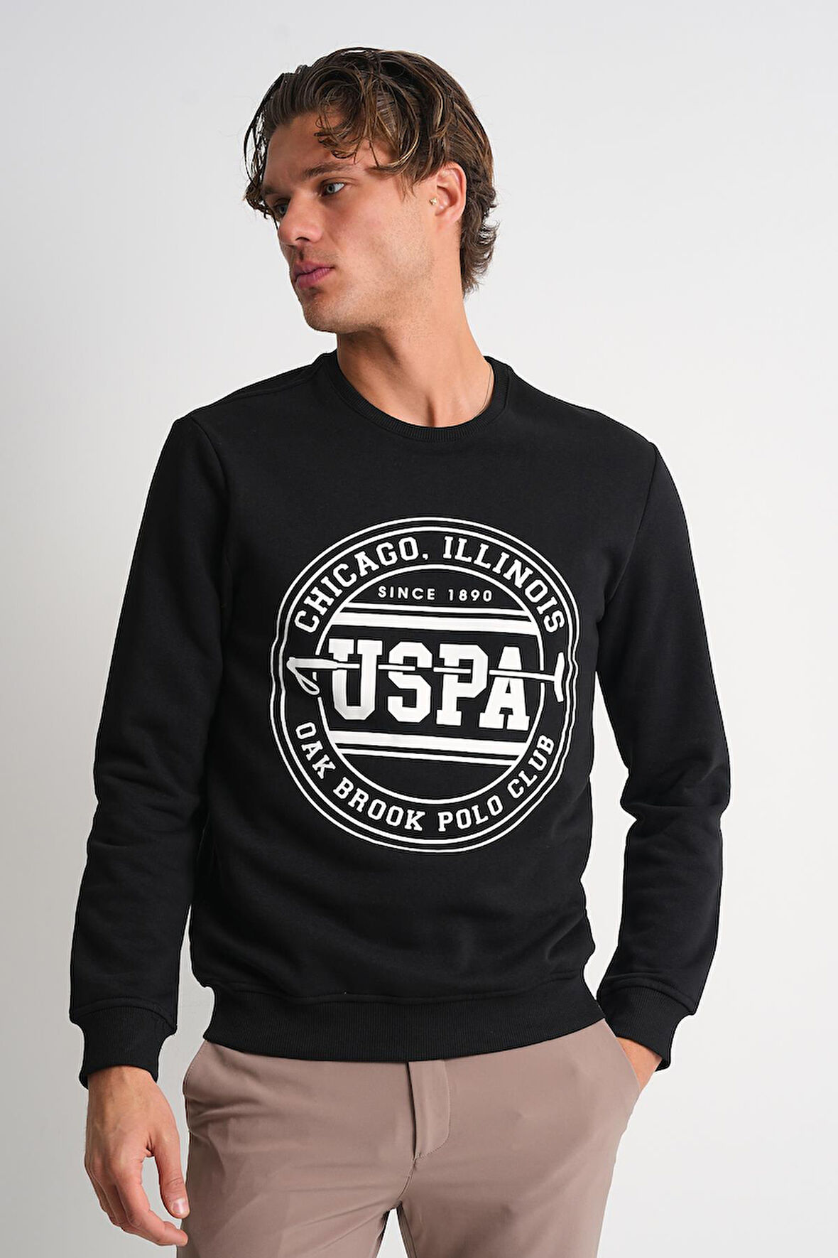 ALEXANDERGARDI Bisiklet Yaka Baskılı Sweatshirt