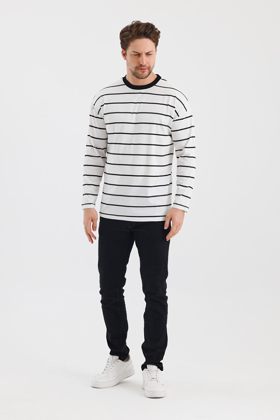 ALEXANDERGARDI ÇİZGİLİ REGULAR FİT SWEATSHIRT (E24-00158)