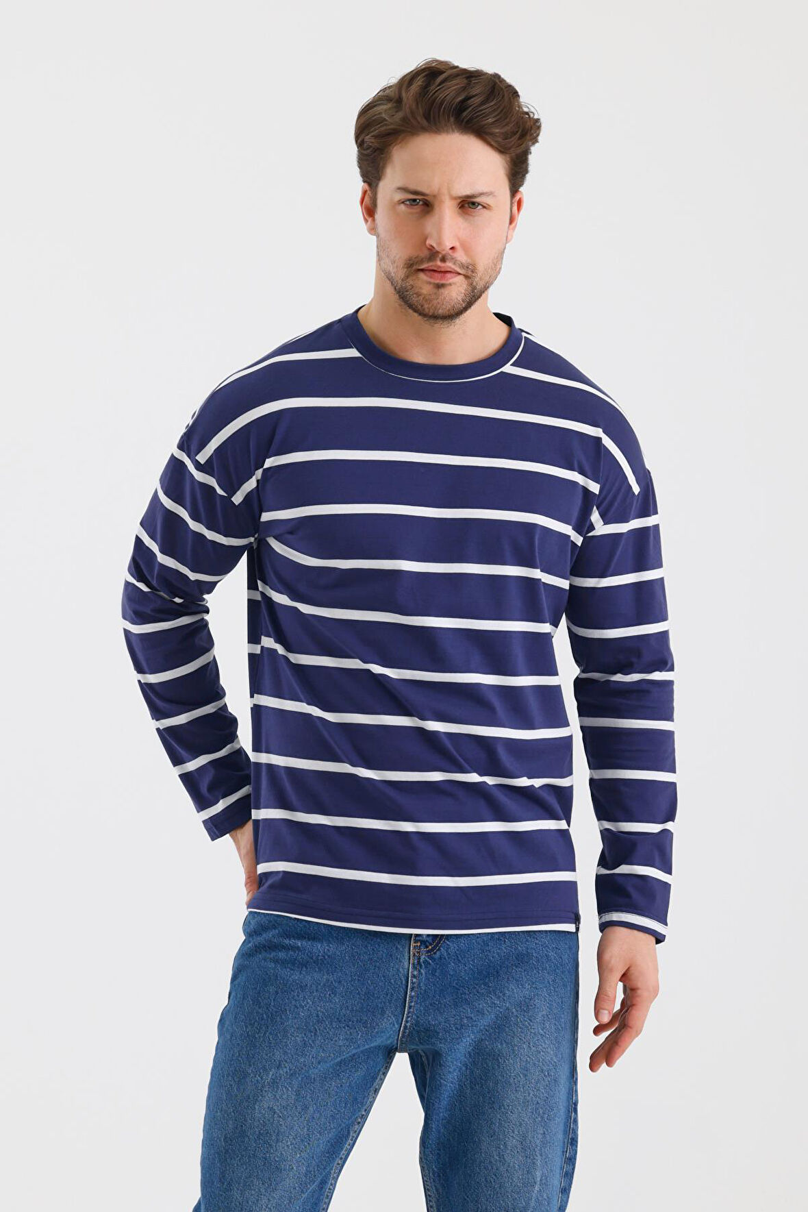 ALEXANDERGARDI ÇİZGİLİ REGULAR FİT SWEATSHIRT (E24-00158)