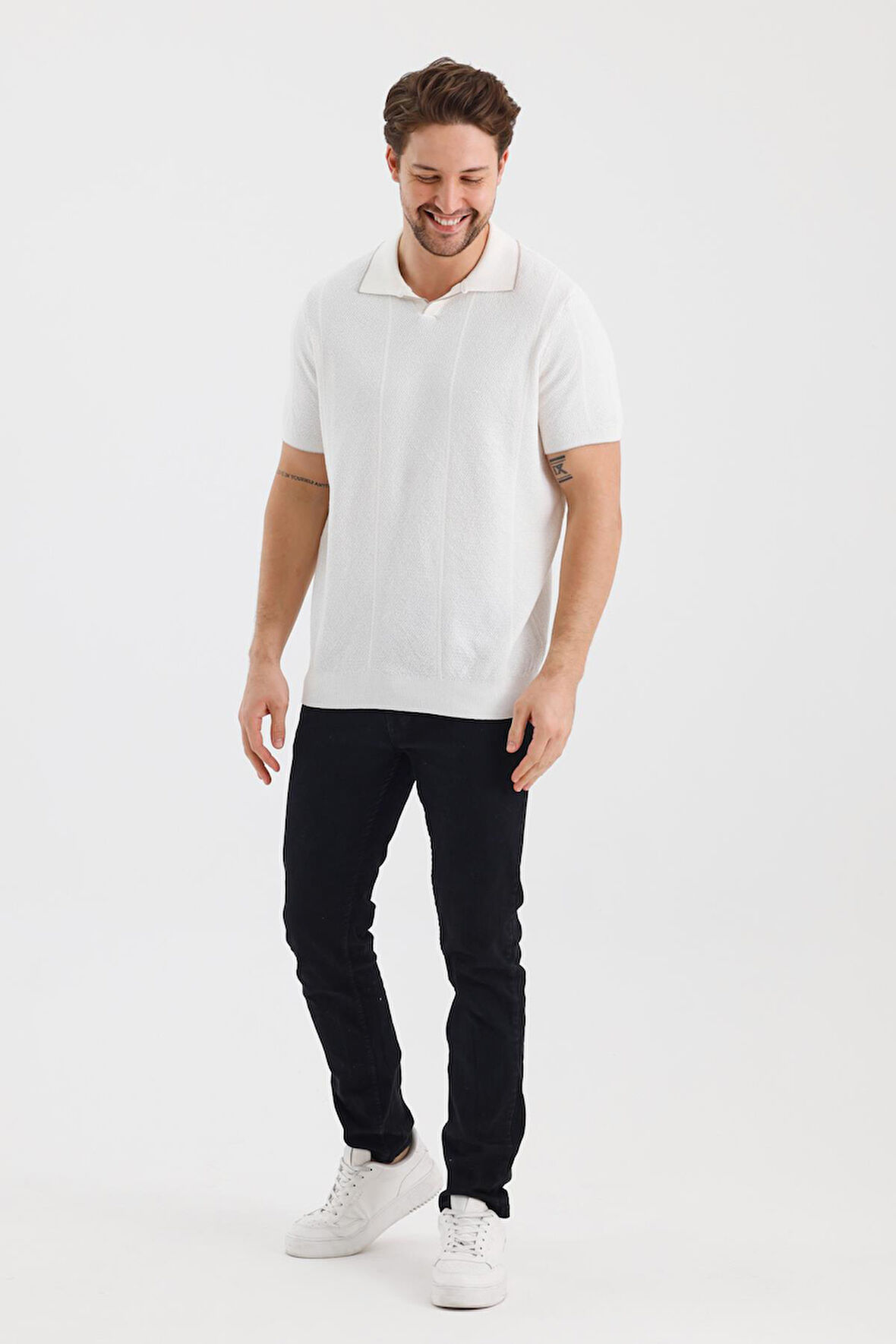 ALEXANDERGARDI ÇİZGİLİ POLO YAKA REGULAR FİT T-SHIRT (E24-EZE-32)