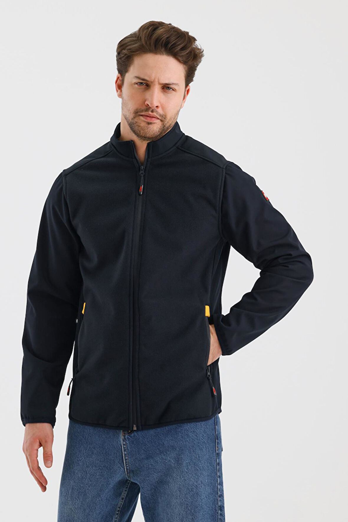 ALEXANDERGARDI DİK YAKA FERMUARLI ASTARSIZ İÇİ POLAR SU İTİCİ SOFTSHELL KUMAŞ MONT (E24-MNT-02)