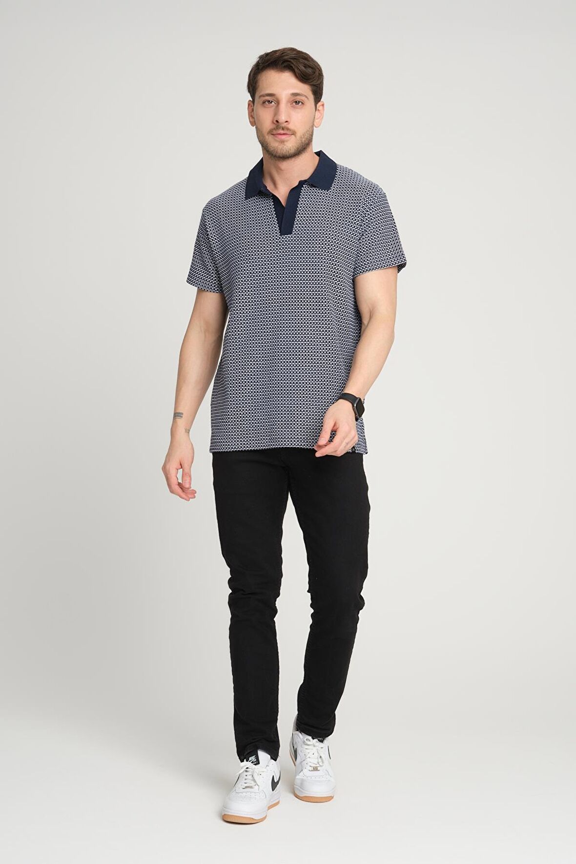 ALEXANDERGARDI DESENLİ POLO YAKA T-SHİRT (E24-PLTS00)