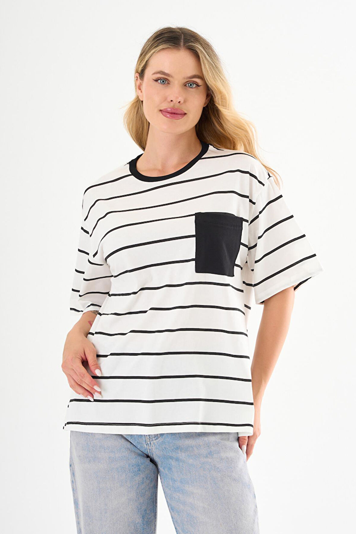 ALEXANDERGARDI Cep Detaylı Çizgili T-shirt