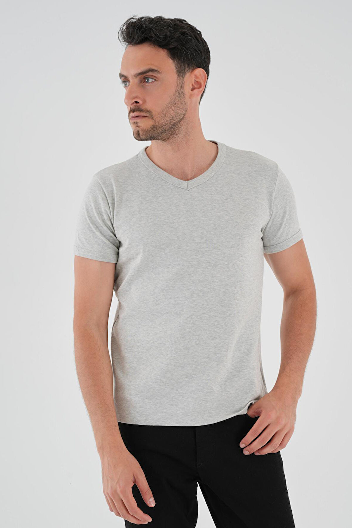 ALEXANDERGARDI V Yaka Kısa Kollu Erkek T-shirt