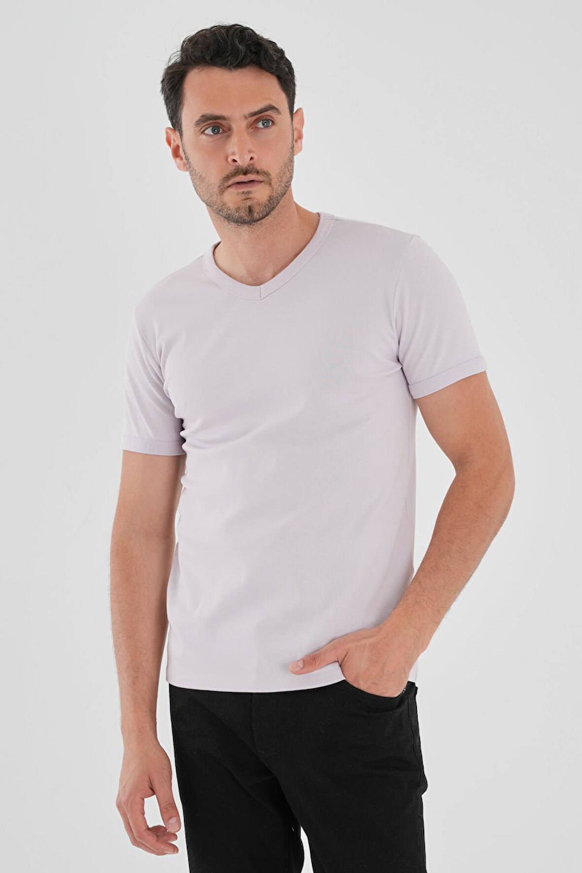 ALEXANDERGARDI V Yaka Kısa Kollu Erkek T-shirt