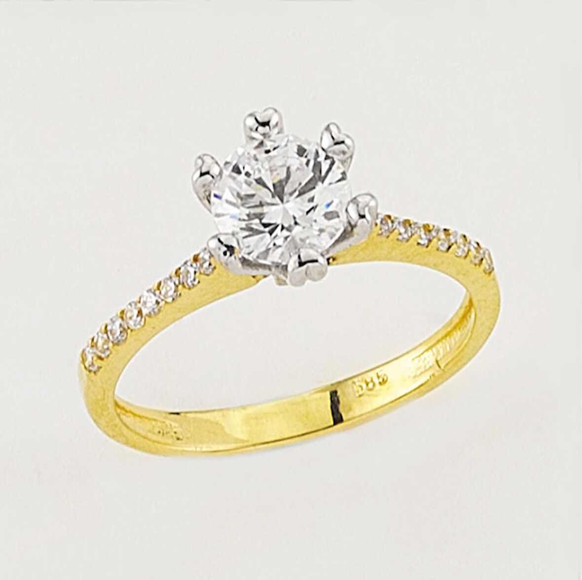 14 Ayar Altın Tektaş Yüzük E36