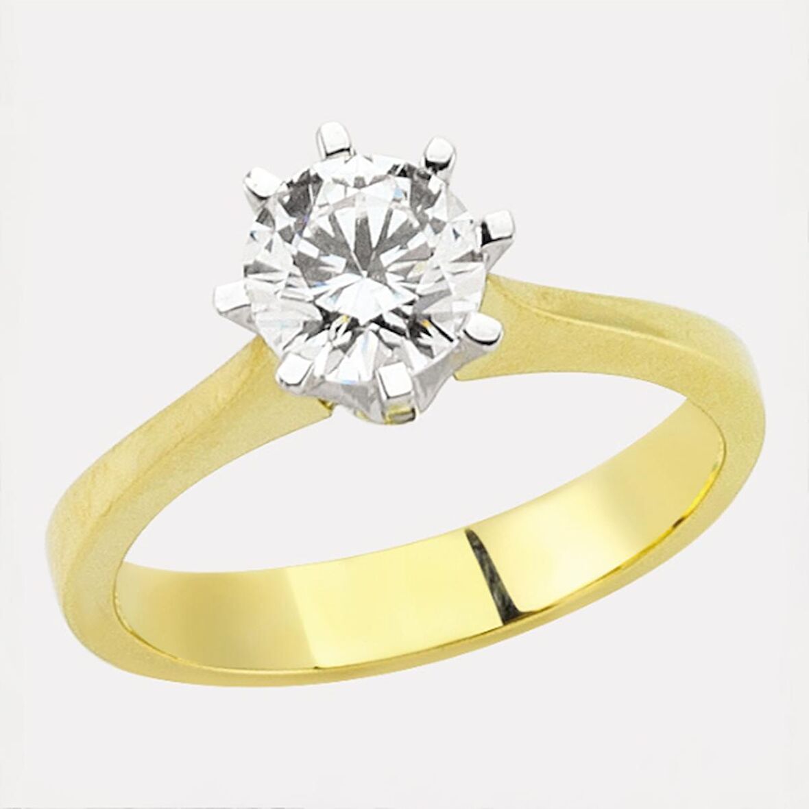 14 Ayar Altın Tektaş Yüzük E86