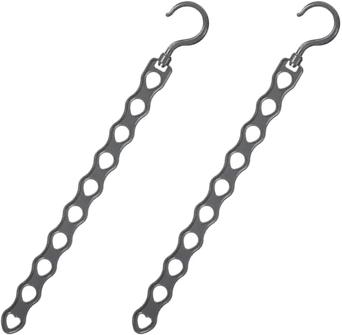 Microcase Sert ABS Plastik 360 Döner 10 Gözlü Fonksiyonel Elbise Askısı Çoklayıcı 2 Adet - GRİ AL4985