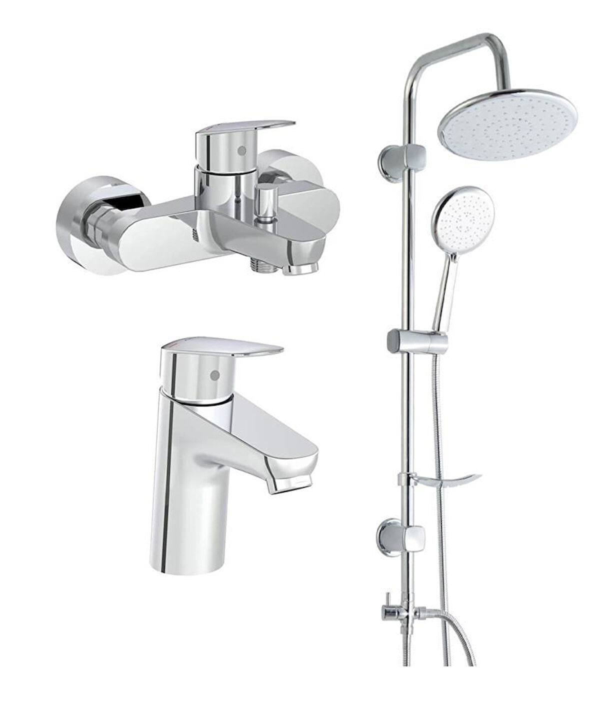 Artema Flow Round Banyo Bataryası + Lavabo Bataryası + Duxxa Bolero Duş Sistemi Set