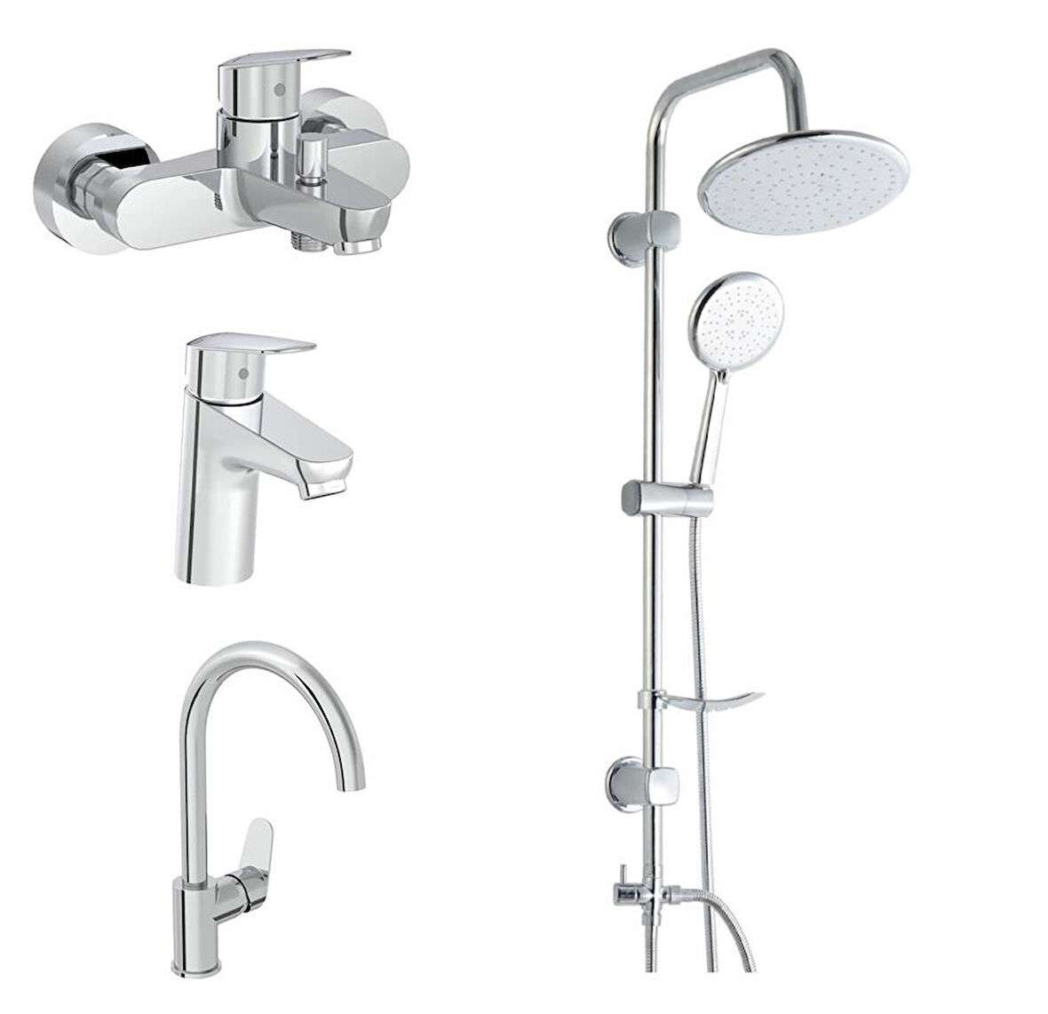 Artema Flow Round Banyo + Lavabo + Eviye Bataryası + Duxxa Bolero Duş Seti