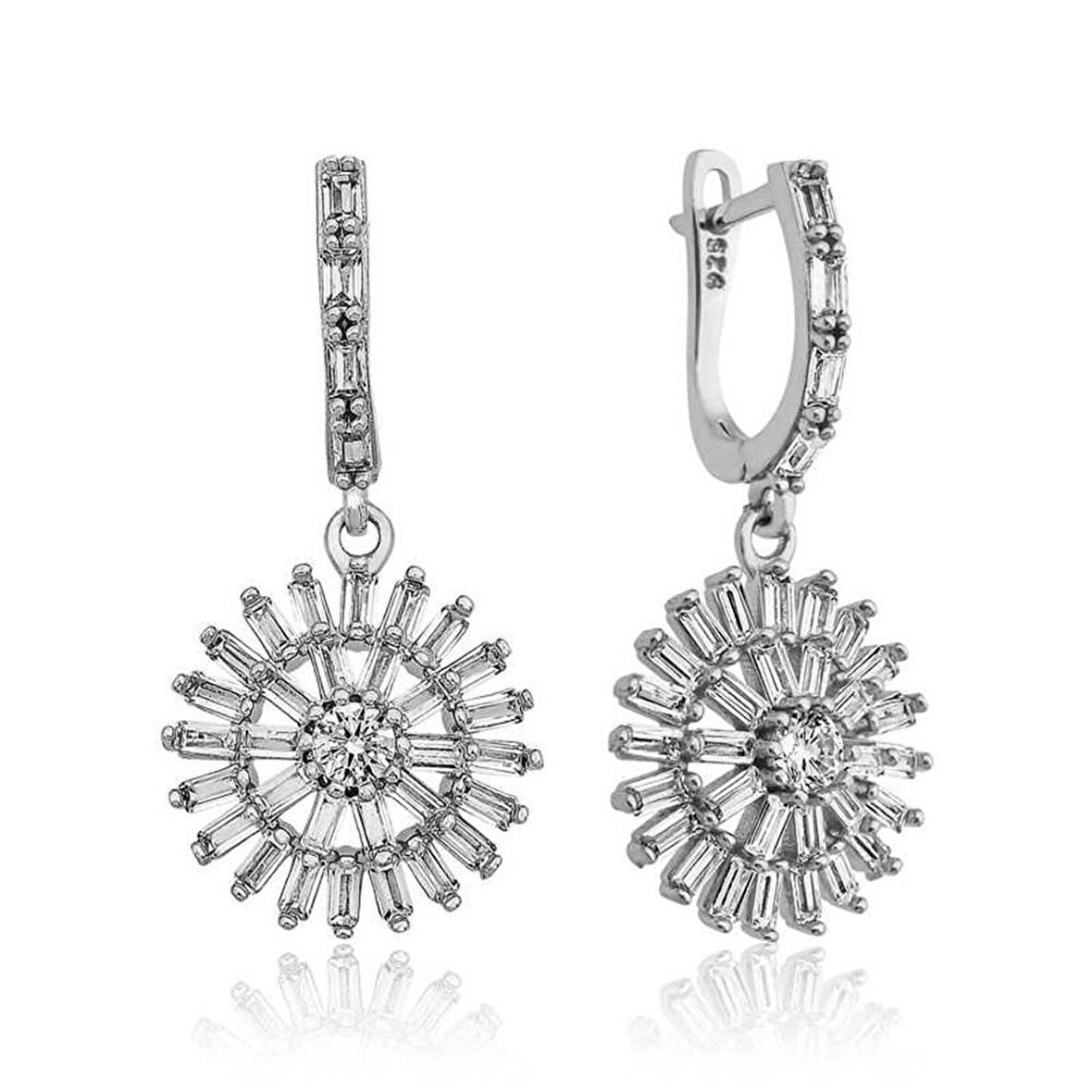 Gümüş Baget Taşlı Kadın Küpe