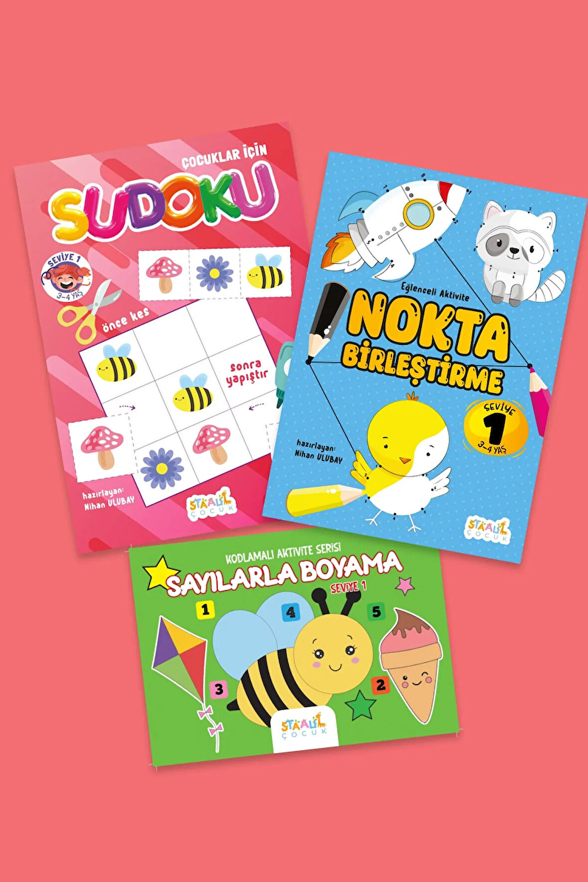 Eğlenceli Aktivite Seti - 1 (3 KİTAP) Boyama Ve Aktivite Kitapları