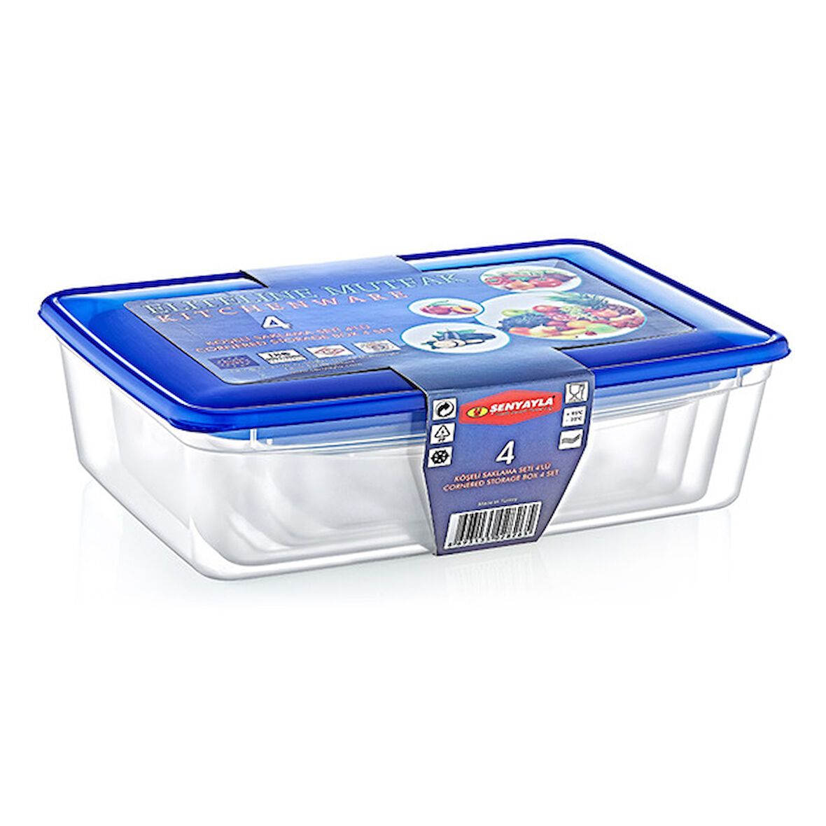 4&apos;lü Köşeli Saklama Kabı Seti