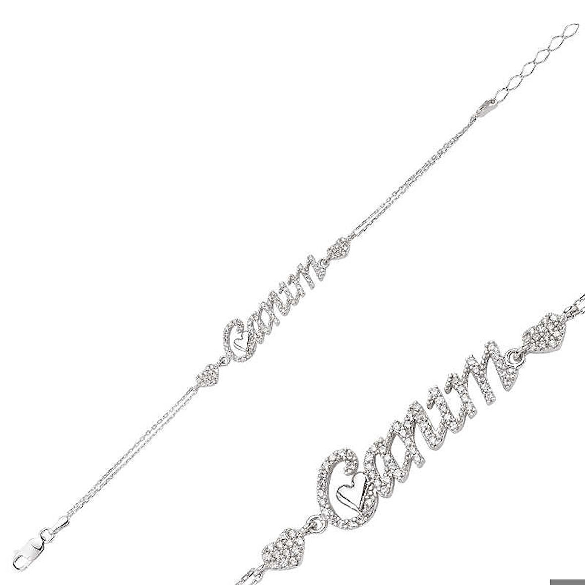 Ebuz Gümüş Canım Yazılı Kadın Bileklik