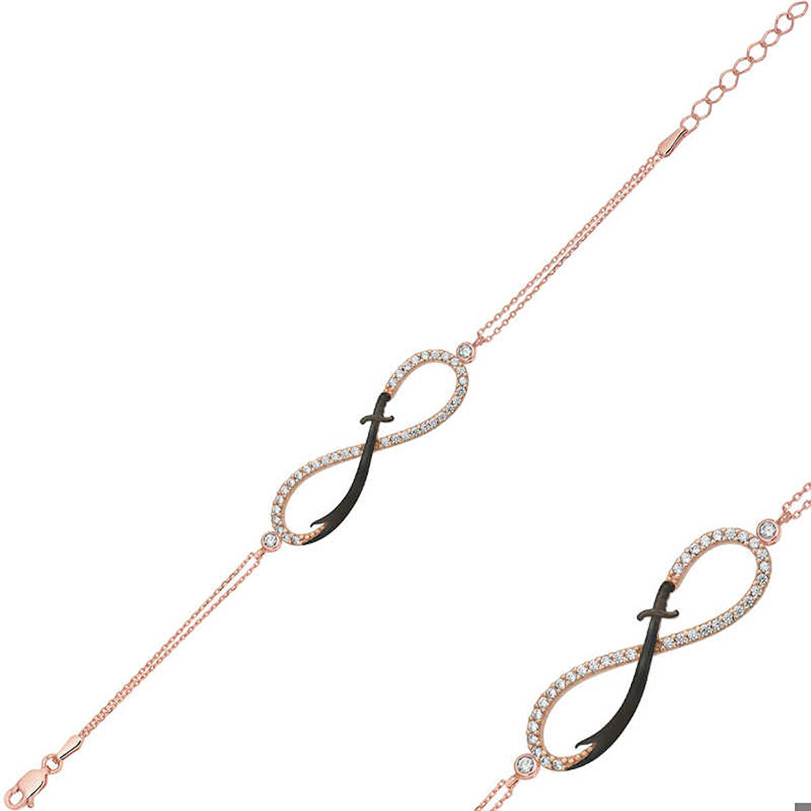 Ebuz Gümüş Rose Sonsuzluk Zülfikar Kılıcı Kadın Bileklik