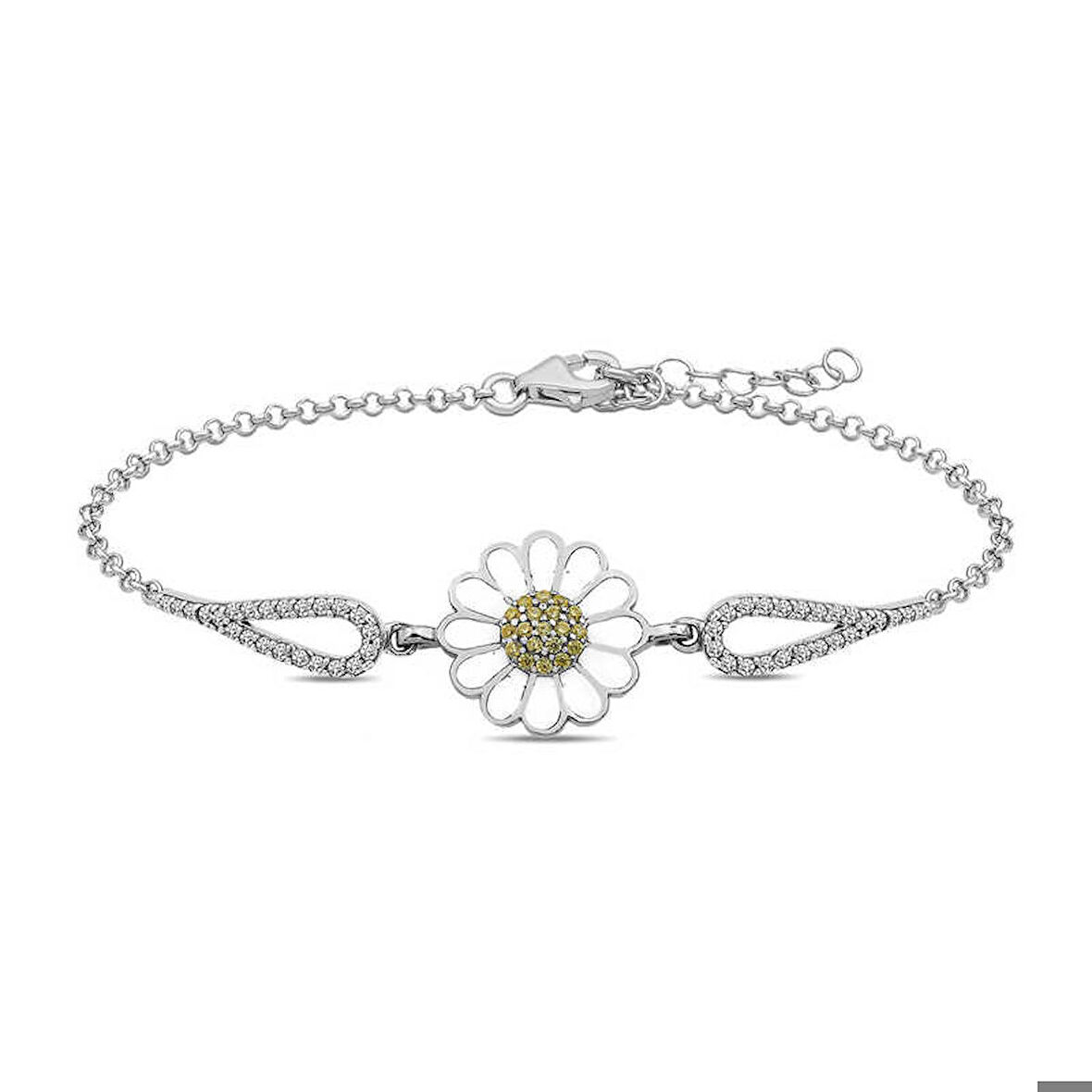 Ebuz Gümüş Papatya Bileklik