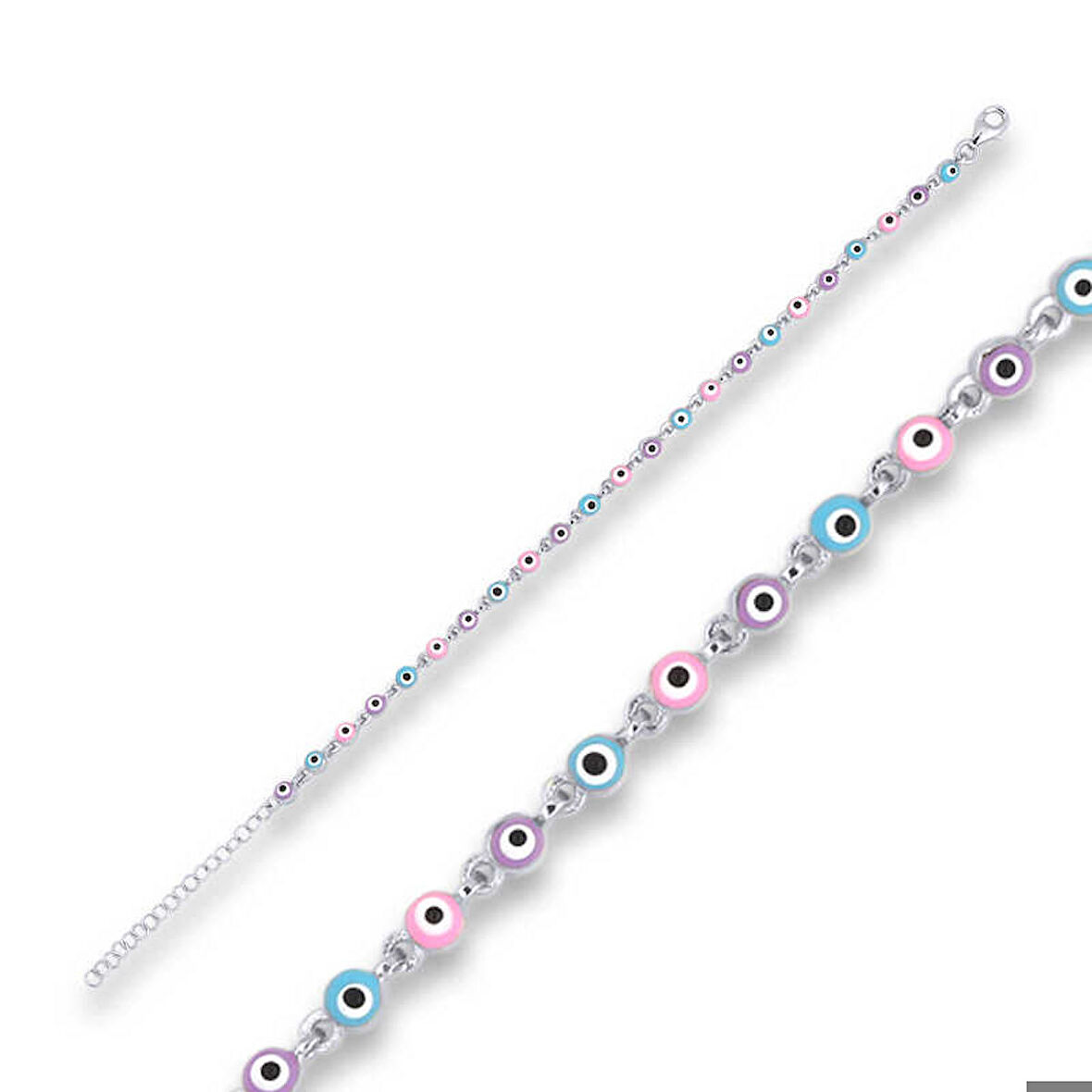 Ebuz ​Gümüş Nazar Boncuklu Bileklik