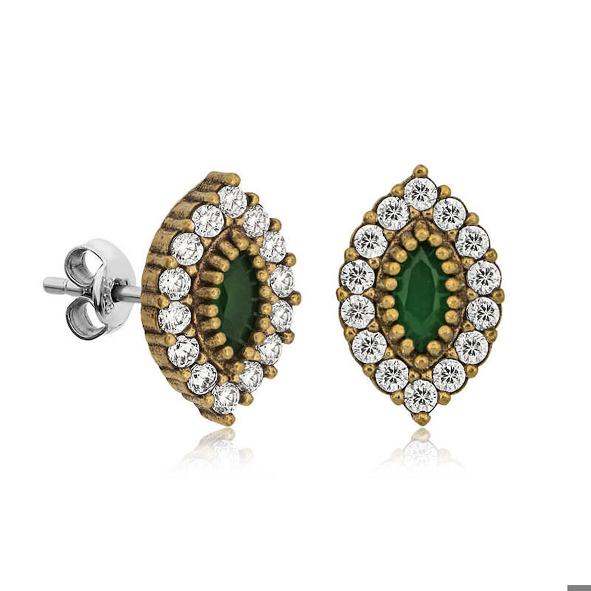 Ebuz Gümüş Otantik Mekik Çivili Kadın Küpe