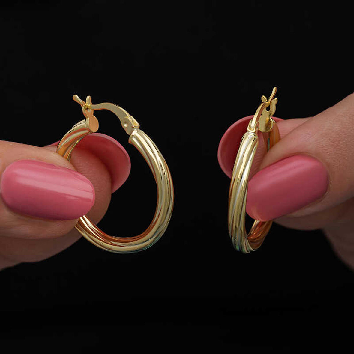 Ebuz Gümüş Gold 3 mm Burgu Şarnel Küpe