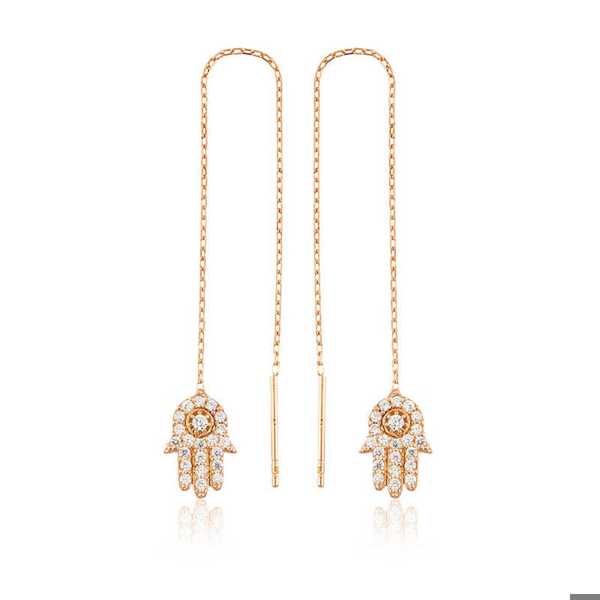 Ebuz Gümüş Zincirli Fatma Ana Eli Küpe