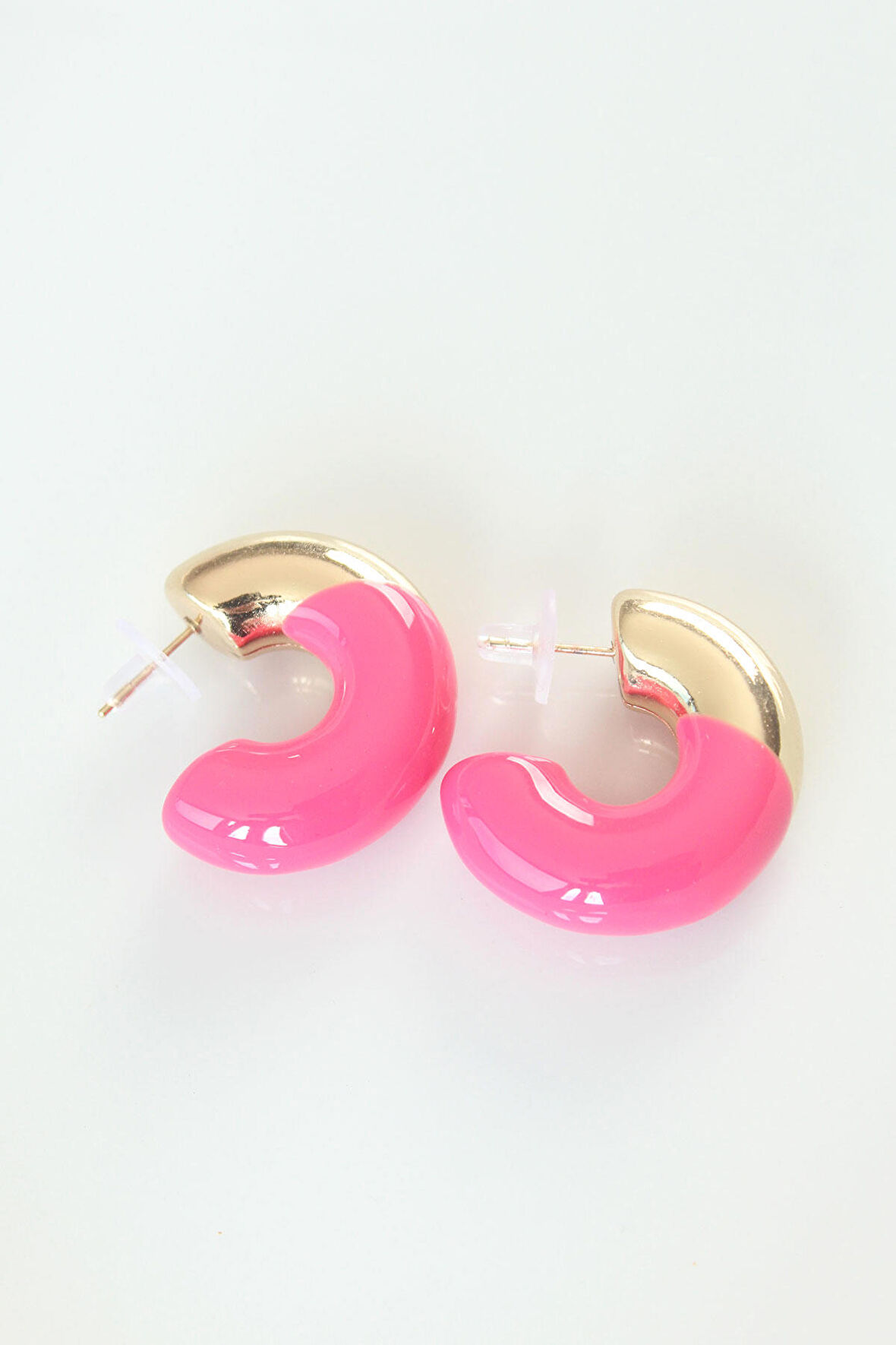 CCB Pembe Gold Çift Renk Küpe - EBJ240521W24170