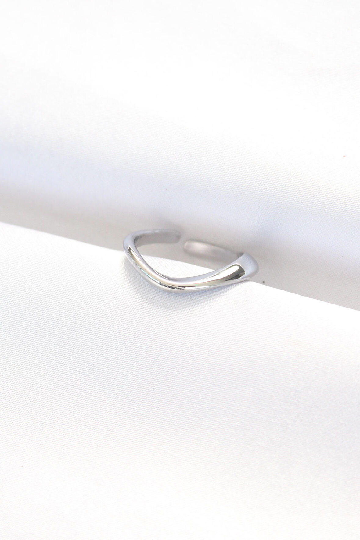 Yassı Silver Renk Ayarlanabilir Yüzük - EBJ240521W24318