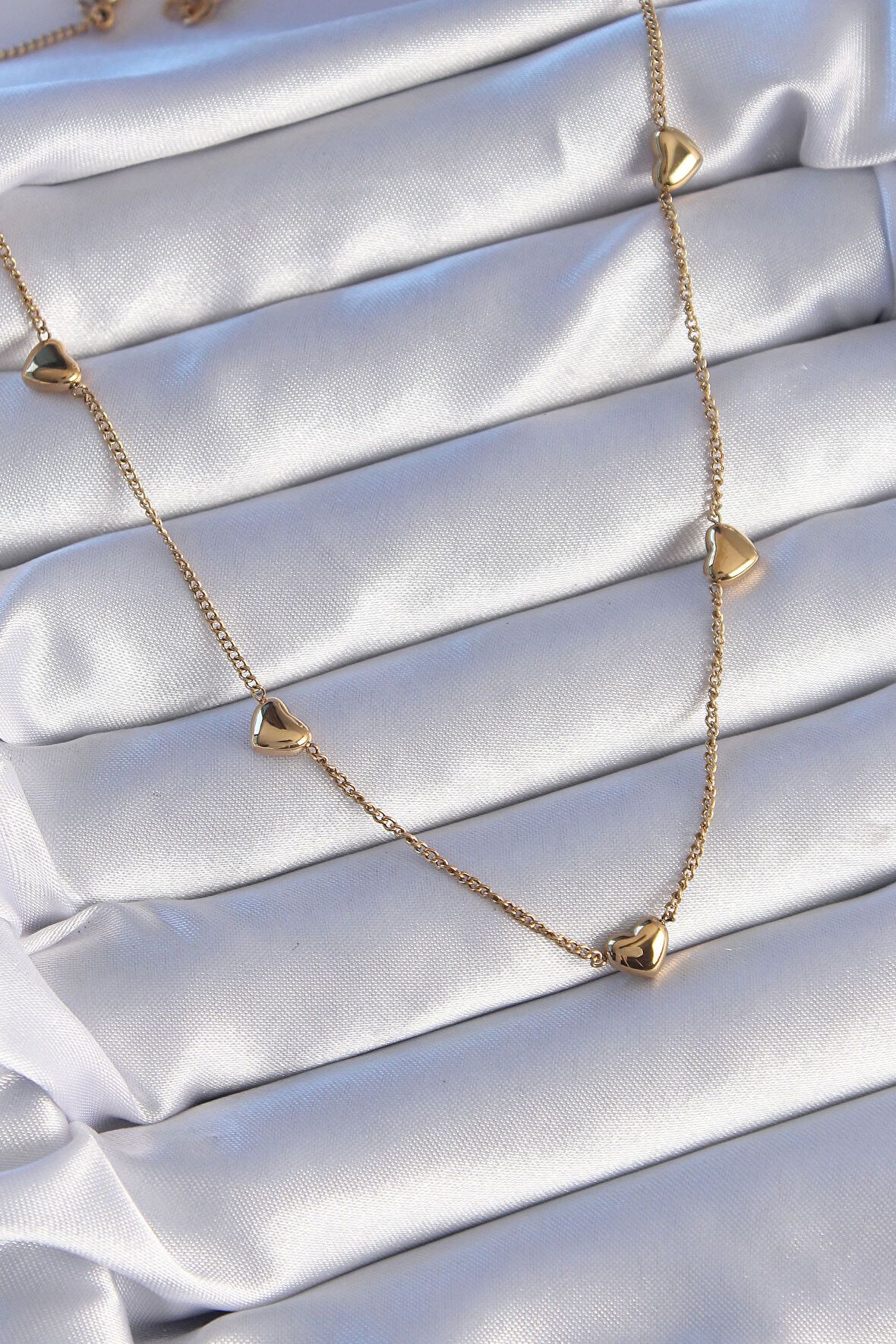 316L Çelik Gold Renk Minimal Kalp Model Kolye - EBJ240714W25386