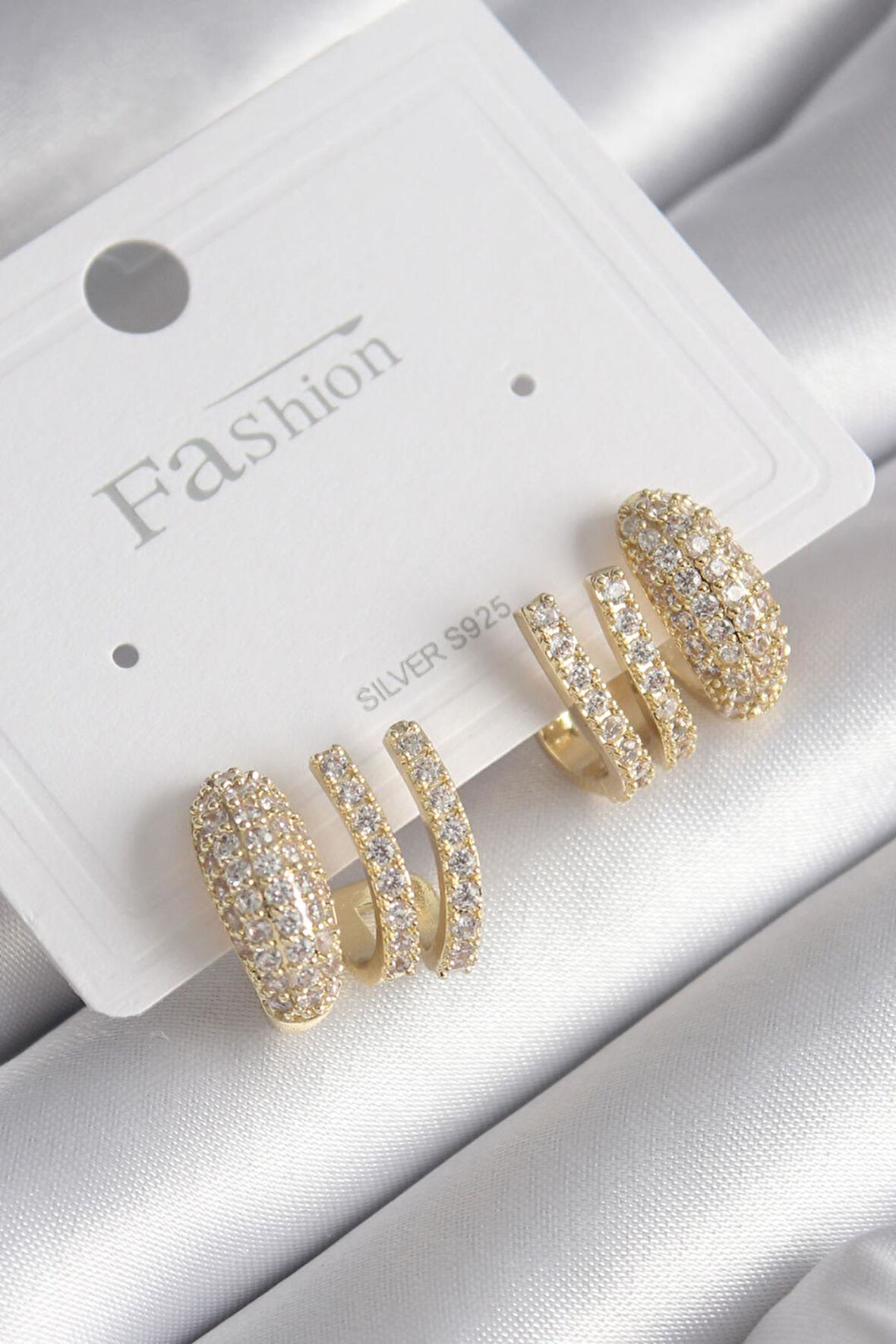 Gold Renk Zirkon Taşlı Kadın Küpe - EBJ241130W29699
