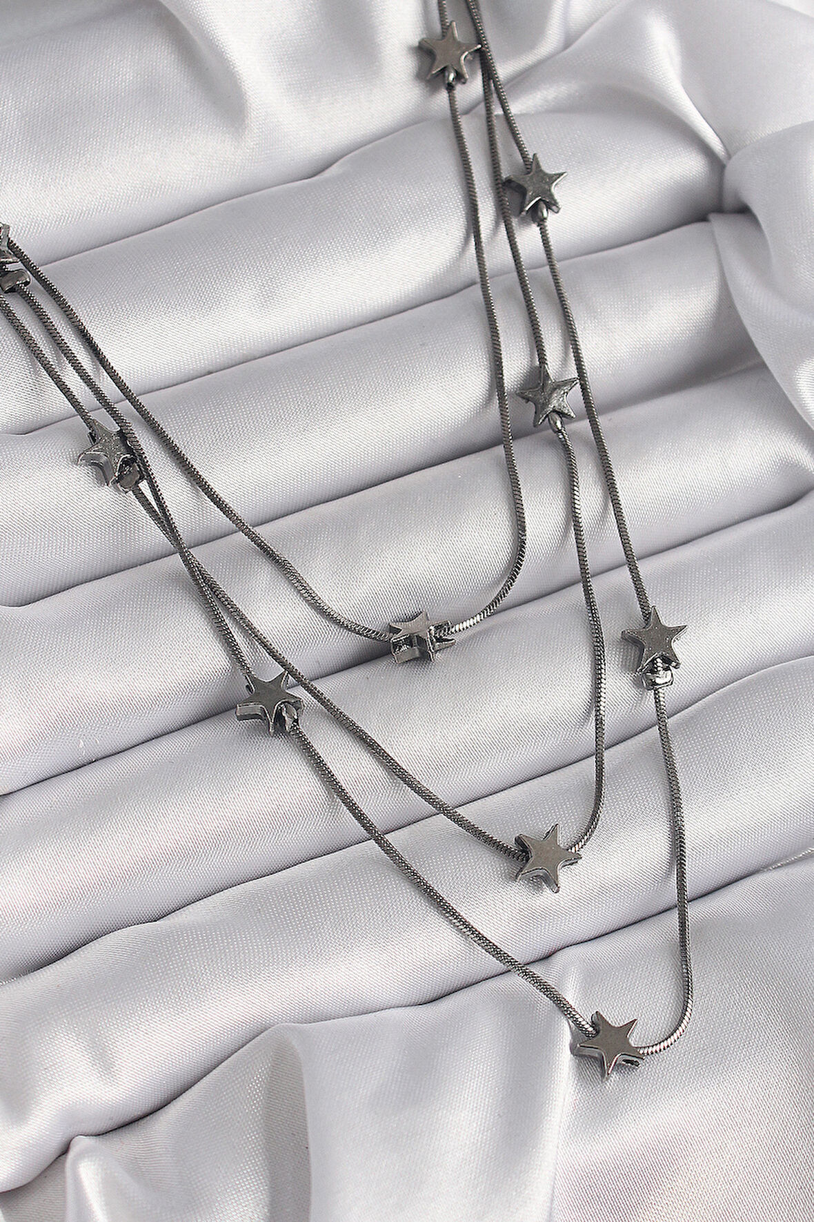 Pirinç Füme Renk 3'Lü Yıldız Model Kadın Kolye - EBJ241221W30090