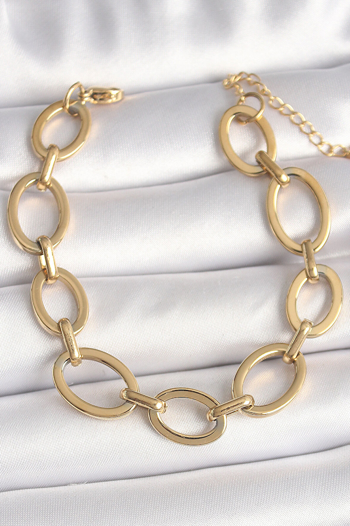 Gold Renk Halka Zincir Model Kadın Bileklik - EBJ250301W31333