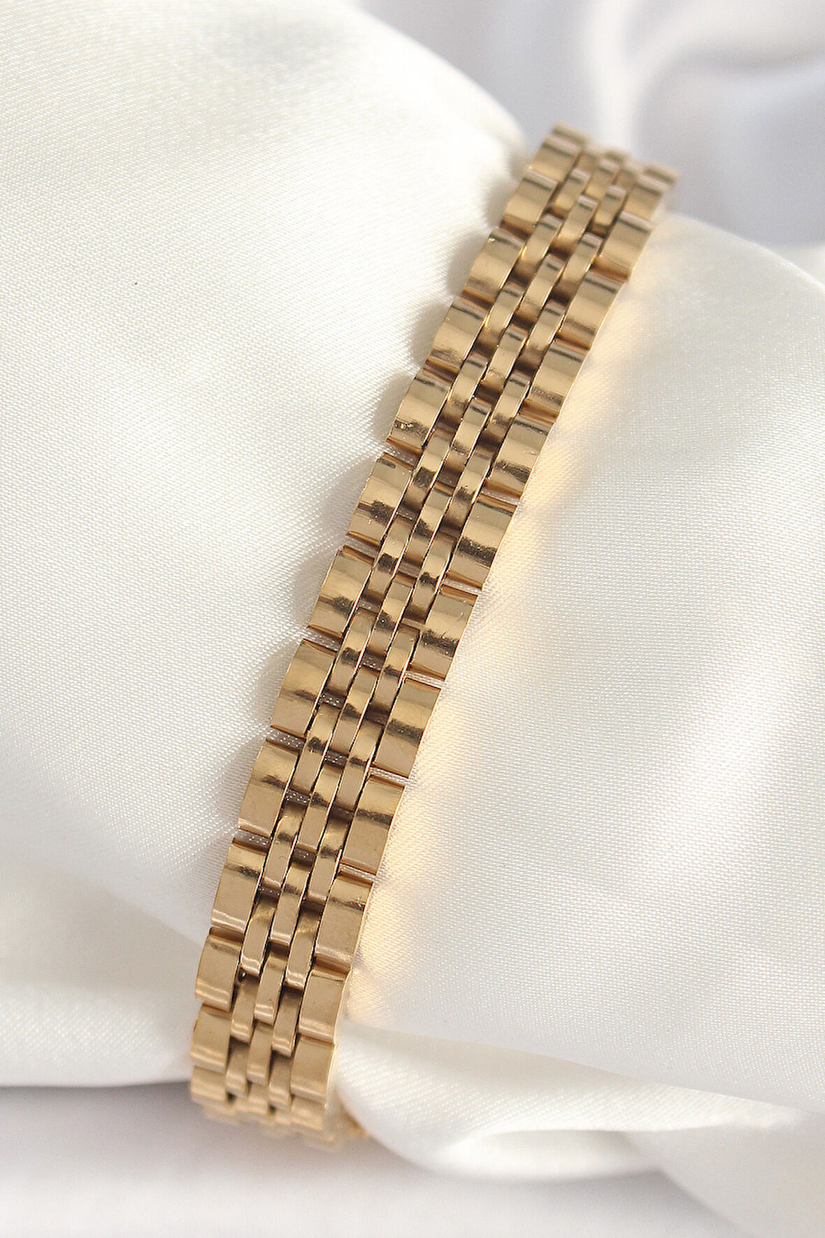 Gold Renk Zincir Model Erkek Bileklik - EBJ250412W32628