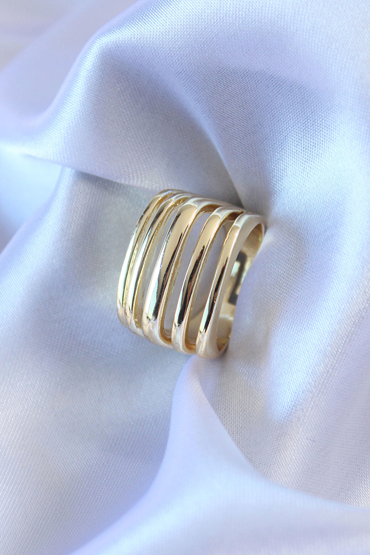Gold Renk Kaburga Model Kadın Yüzük - EBJ250501W33339