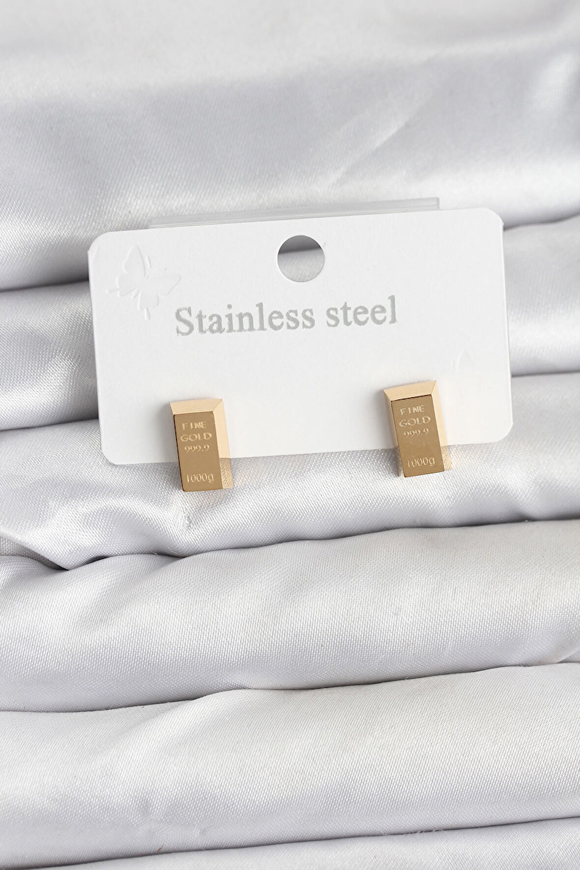 Gold Renk Külçe Altın Model Kadın Küpe - EBJ251115W38435