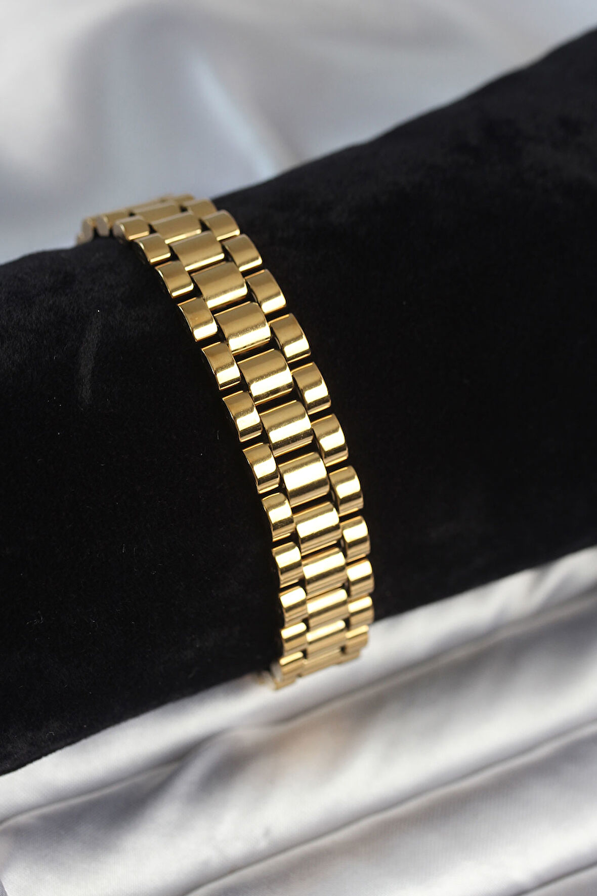 Gold Renk 12 mm Kalınlık Erkek Bileklik - EBJ251201W38563